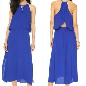 Madewell open flutter back halter neck maxi dress